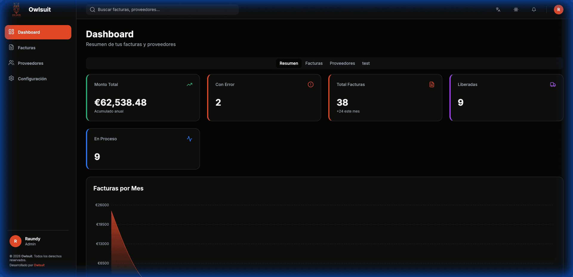 Owlsuite Dashboard Real UI